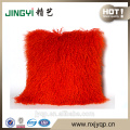 Carpeting home Tibetan Mongolian Sheepskin Leather Cushion Cover Red